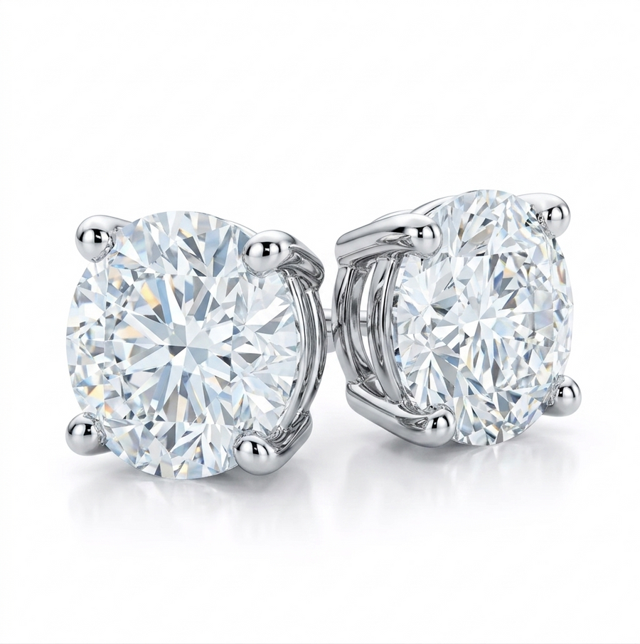  2 Carat Lab-Grown Diamond Stud Earrings, 14K White Gold (4 ct total)
