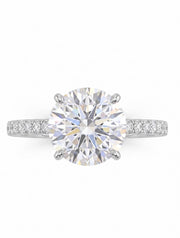 Solitaire with pavé band ring