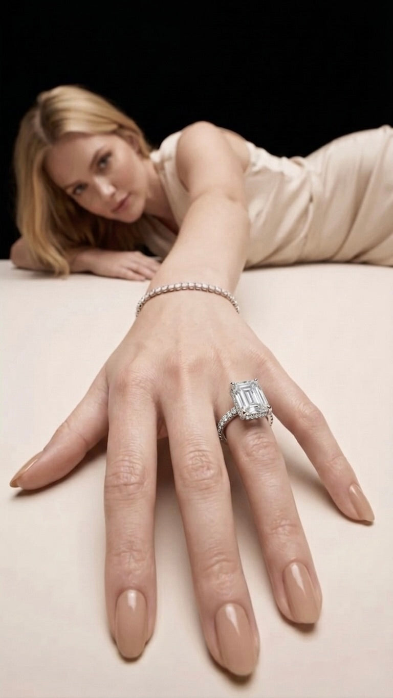 Emerald cut ECO-diamond Ring (3.5ct)