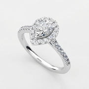 Pear Halo Diamond Ring (#14)
