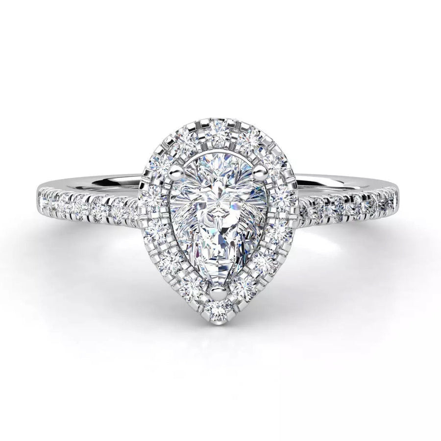 Pear Halo Diamond Ring (#14)